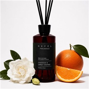 NEFÉL FRAGRANCE GARDENIA & SWEET ORANGE REFIL 480 ml - Zapas do dyfuzora zapachowego z patyczkami,  zapach gardenii oraz słodkich pomarańczy - zdjęcie 2