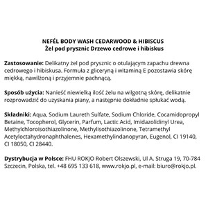 NEFÉL BODY WASH CEDARWOOD & HIBISCUS 5000 ml - Żel pod prysznic Drzewo cedrowe i hibiskus - zdjęcie 3