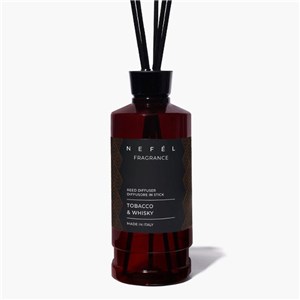 NEFÉL FRAGRANCE TOBACCO & WHISKY REED DIFFUSER 480 ml - Dyfuzor zapachowy z patyczkami, zapach tytoń i whisky