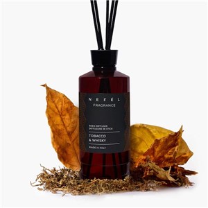 NEFÉL FRAGRANCE TOBACCO & WHISKY REFIL 480 ml - Zapas do dyfuzora zapachowego z patyczkami, zapach tytoń i whisky - zdjęcie 2