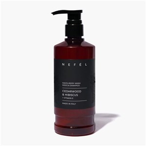 NEFÉL HAIR & BODY WASH CEDARWOOD & HIBISCUS 480 ml - Żel i szampon 2w1 Drzewo cedrowe i hibiskus 