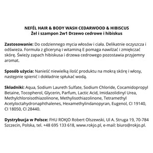 NEFÉL HAIR & BODY WASH CEDARWOOD & HIBISCUS 480 ml - Żel i szampon 2w1 Drzewo cedrowe i hibiskus  - zdjęcie 5