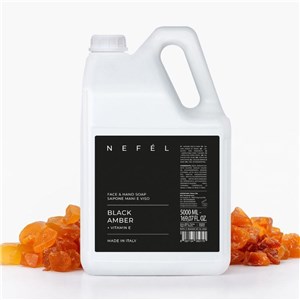 NEFÉL FACE & HAND SOAP BLACK AMBER 5000 ml - Mydło do twarzy i rąk Ambra  - zdjęcie 2