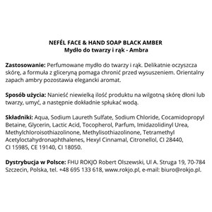 NEFÉL FACE & HAND SOAP BLACK AMBER 5000 ml - Mydło do twarzy i rąk Ambra  - zdjęcie 4