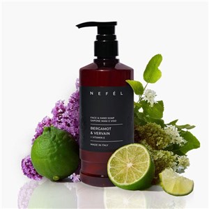 NEFÉL FACE & HAND SOAP BERGAMOT & VERVAIN 480 ml - Mydło do twarzy i rąk Bergamotka i Werbena  - zdjęcie 2