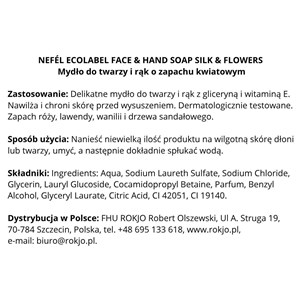 NEFÉL ECOLABEL FACE & HAND SOAP SILK & FLOWERS 5000 ml - Mydło do twarzy i rąk o zapachu kwiatowym - zdjęcie 4