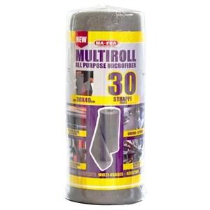 MULTIROLL 30 pk - Ściereczka z mikrofibry na rolce 180 gsm, 30x40 cm szara