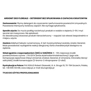 ARGONIT DEO FLOREALE 1 l - Uniwersalny płyn do powierzchni zmywalnych, zapach kwiatowy - zdjęcie 5