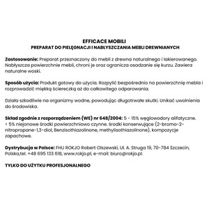 EFFICACE MOBILI 750 ml - Środek do czyszczenia i ochrony mebli drewnianych - zdjęcie 5