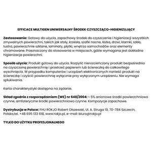 EFFICACE MULTIGEN 750 ml - Uniwersalny środek czyszcząco-higienizujący - zdjęcie 5